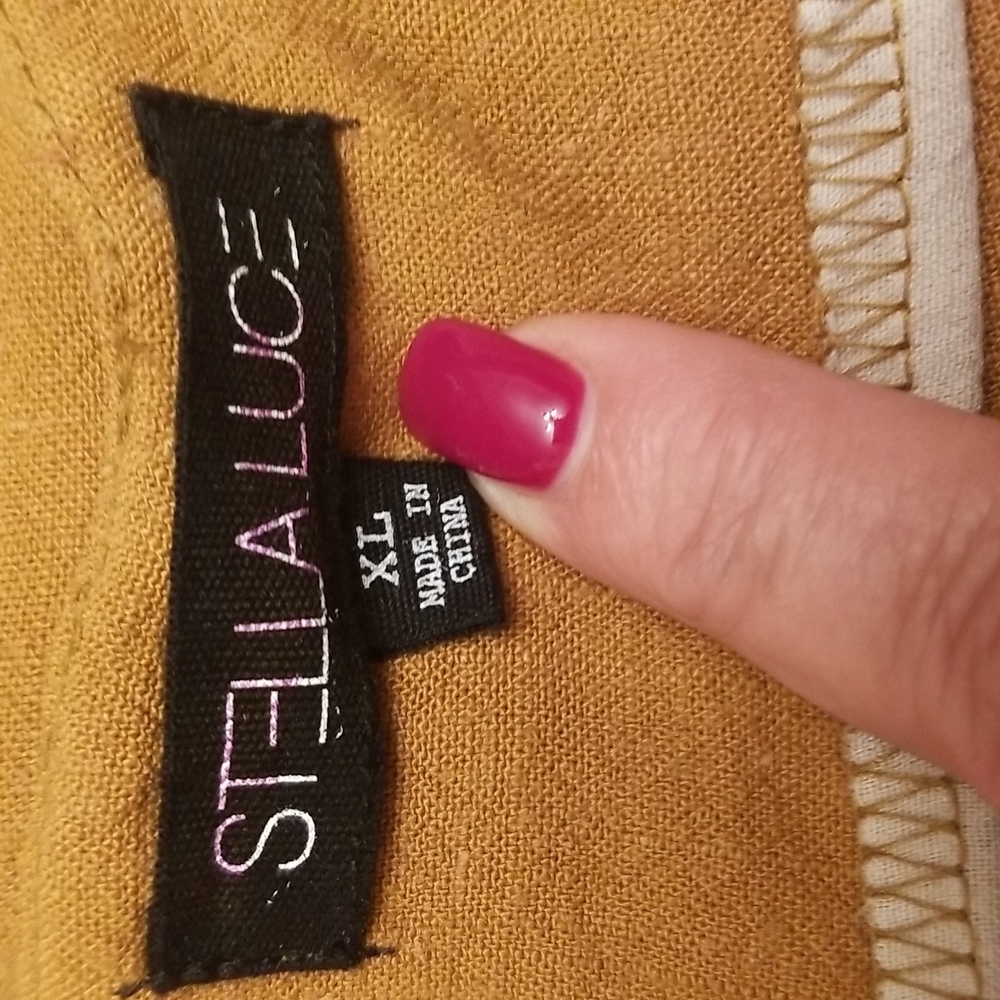 Women's flowy mustard brown Gauchos - Picture 6 of 8